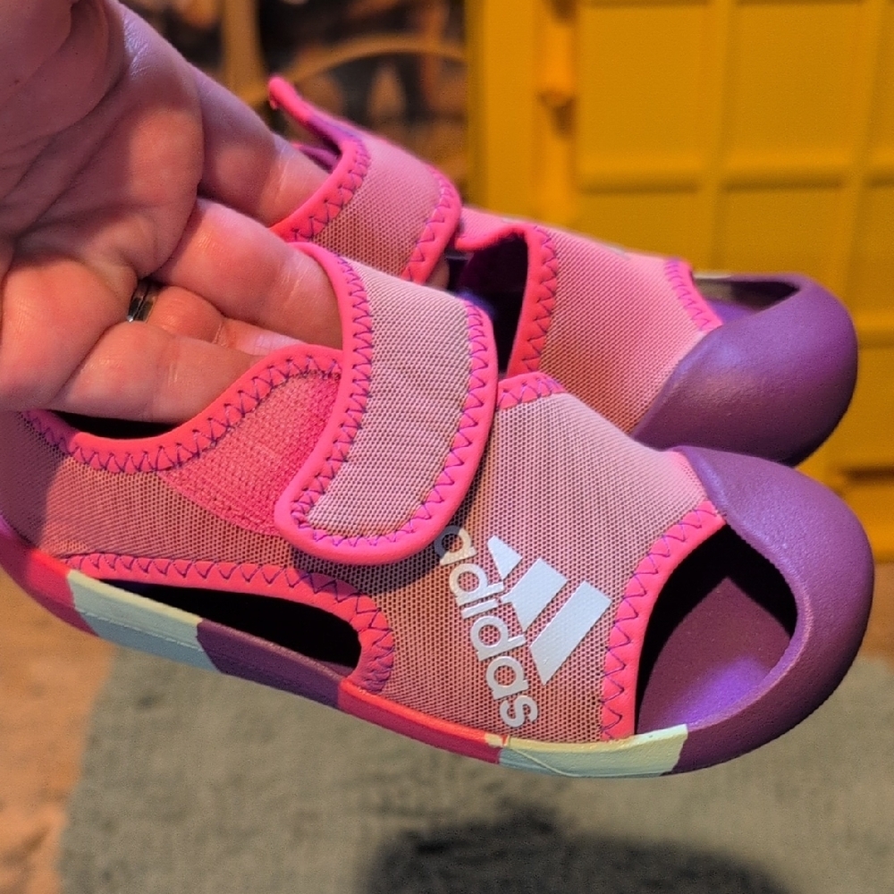 Adidas Pink and Purple Sport Sandals